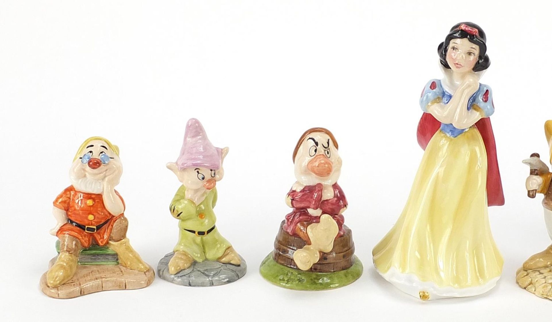 Royal Doulton Snow White & The Seven Dwarfs with boxes, the largest 15cm high - Image 3 of 7