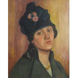 Georges Jeannin - Head and shoulders portrait of a female wearing a jacket, signed oil on canvas,