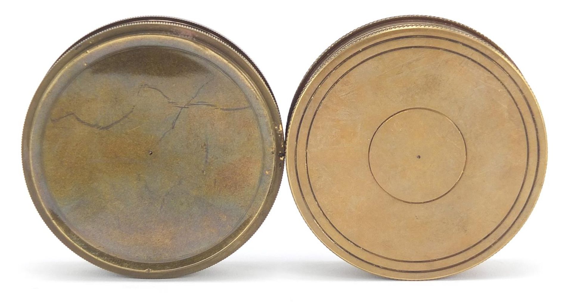 Two German military interest brass compasses, each 7.5cm in diameter - Image 3 of 3