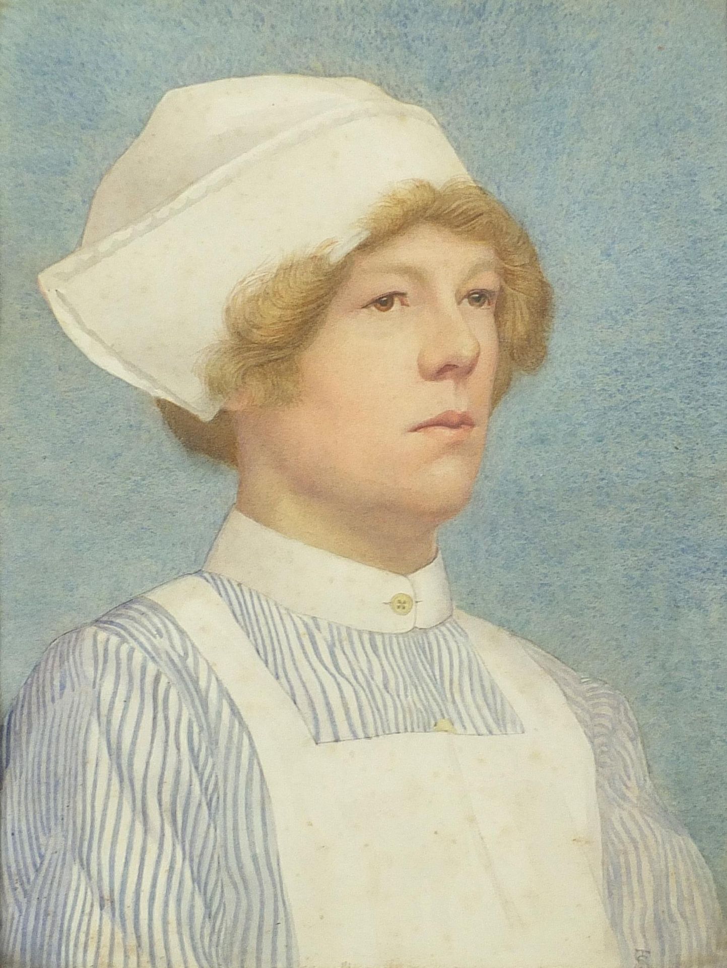 Thomas Capel Walton Smith - Head and shoulders portrait of a nurse, early 20th century monogrammed