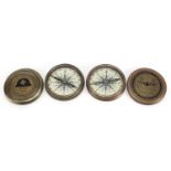 Two German military interest brass compasses, each 7.5cm in diameter