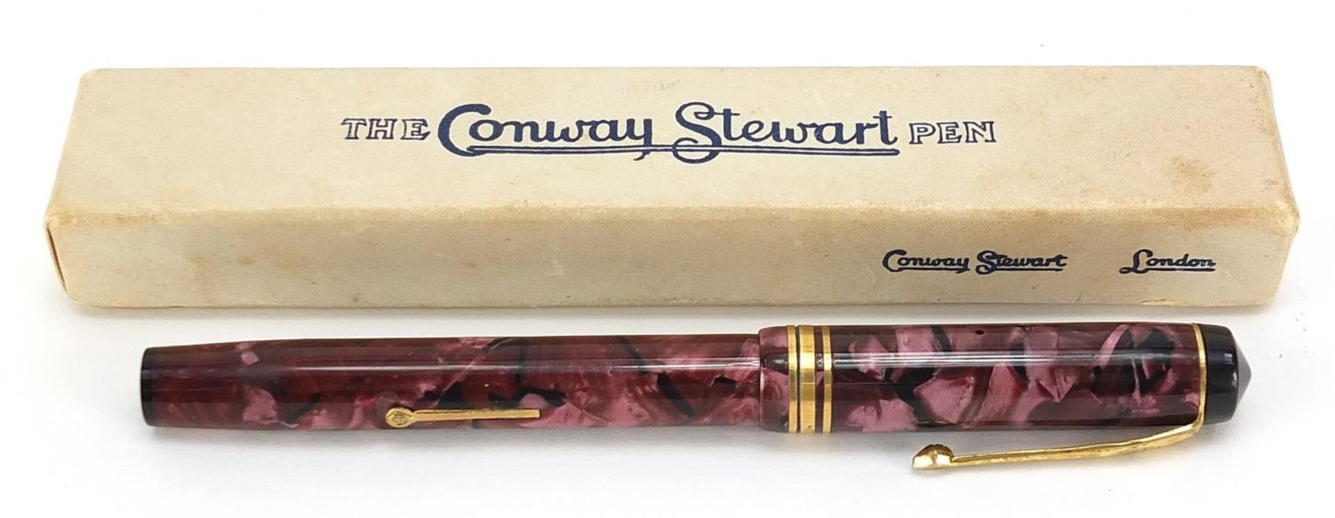 Conway Stewart 388 marbleised fountain pen with 14ct gold nib and box