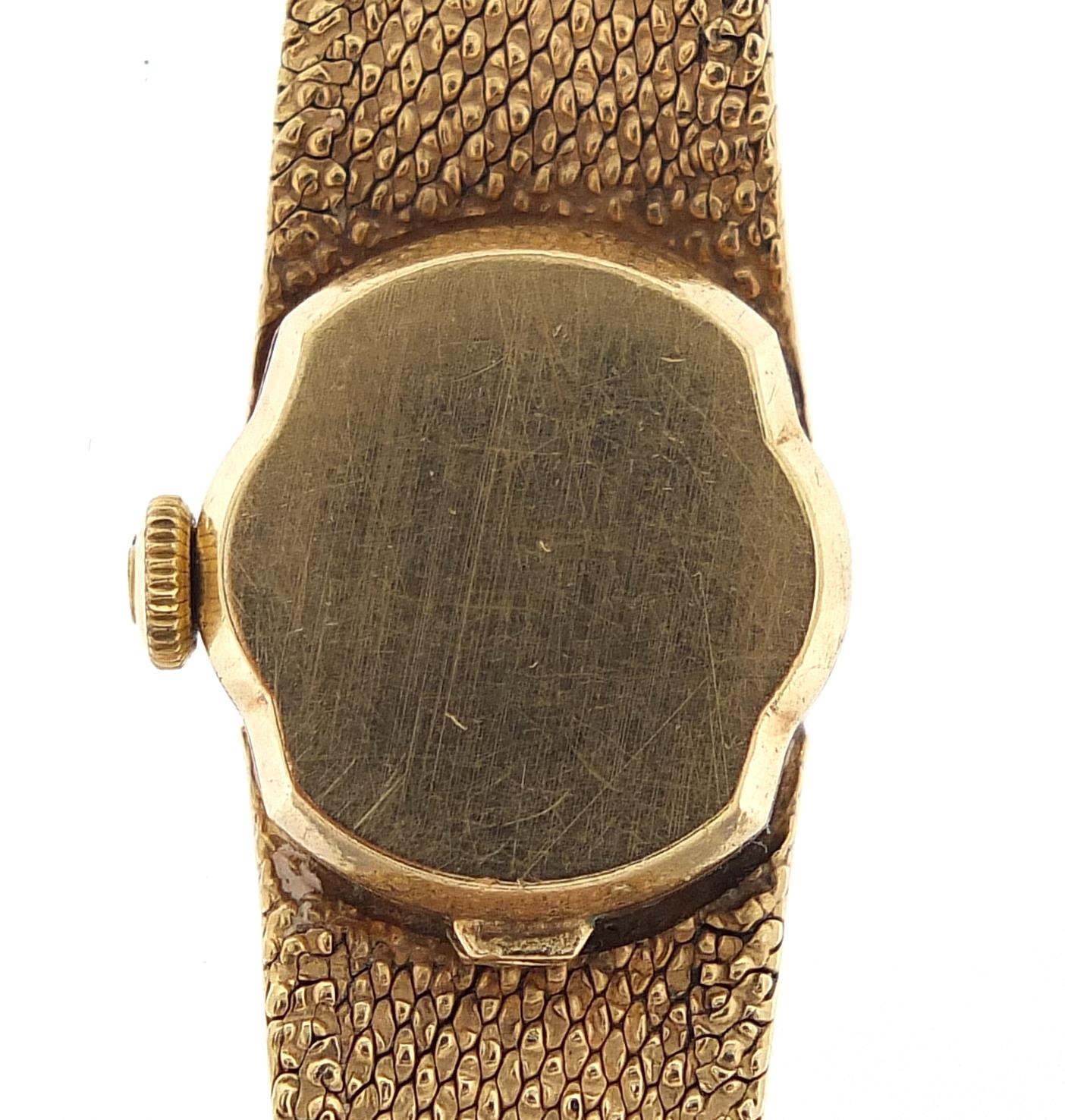 Omega, ladies 9ct gold Omega Deville wristwatch with 9ct gold strap, the case 17mm wide, 30.2g - Image 3 of 10