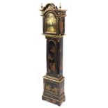 Chinoiserie lacquered Reguladora longcase clock with Westminster and Ave-Maria chime, 175cm high