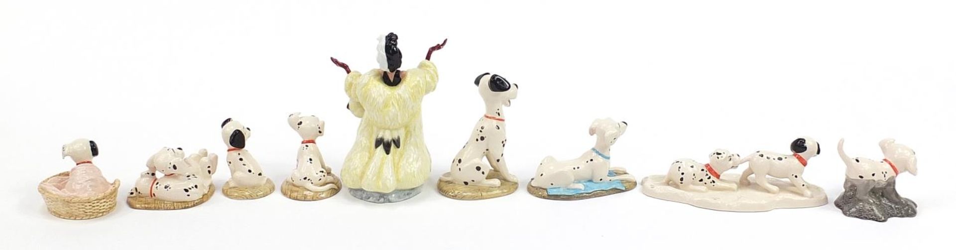 Nine Royal Doulton 101 Dalmatians Disney figures with boxes including Cruella Deville and Lucky & - Image 5 of 7