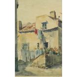 Continental villa, mid 20th century watercolour, indistinctly singed, possibly Motavarr and