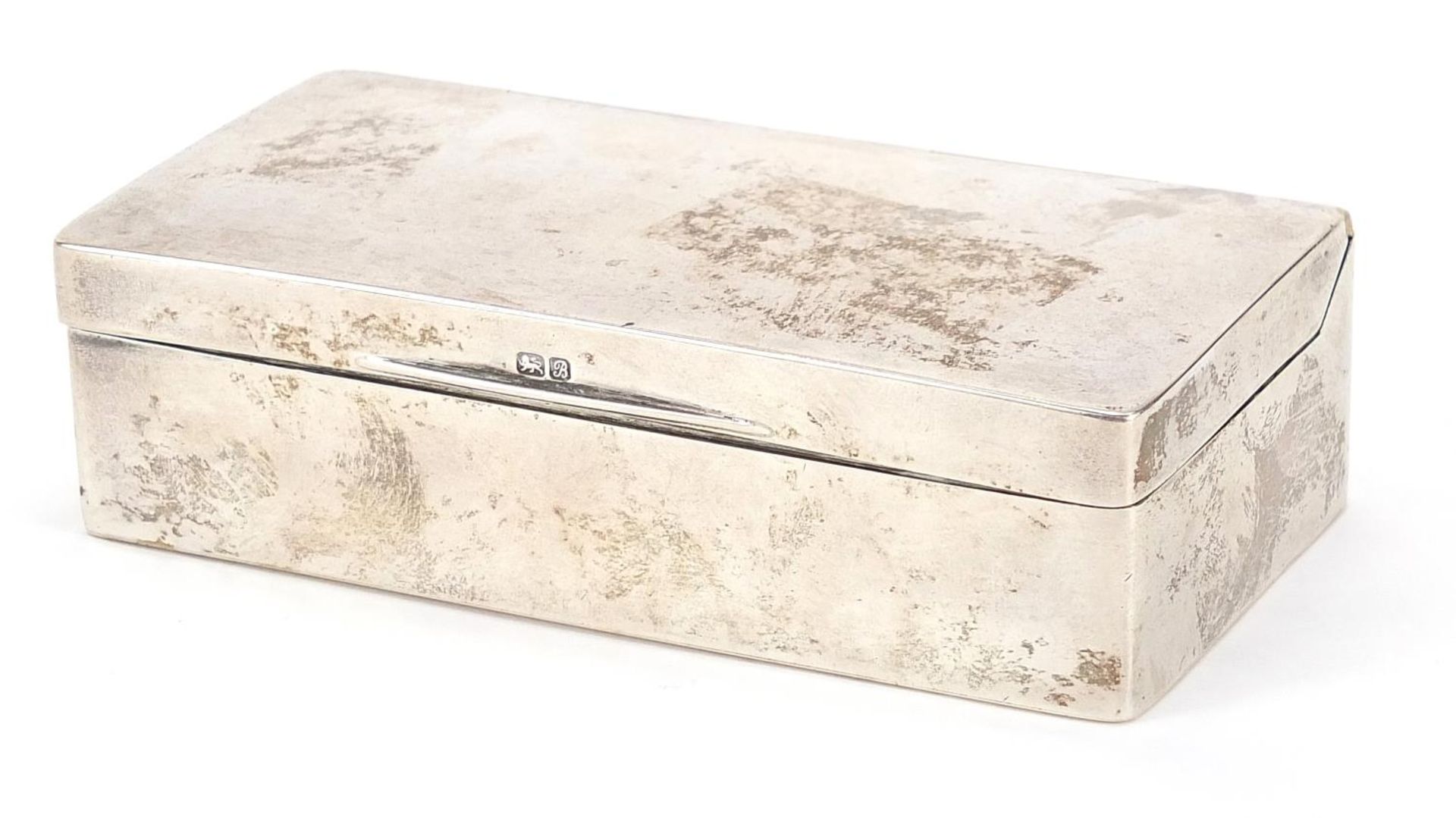 Andrew Barrett & Sons, Edward VII silver sandwich box, Chester 1902, 3cm H x 11.5cm W x 5.5cm D,