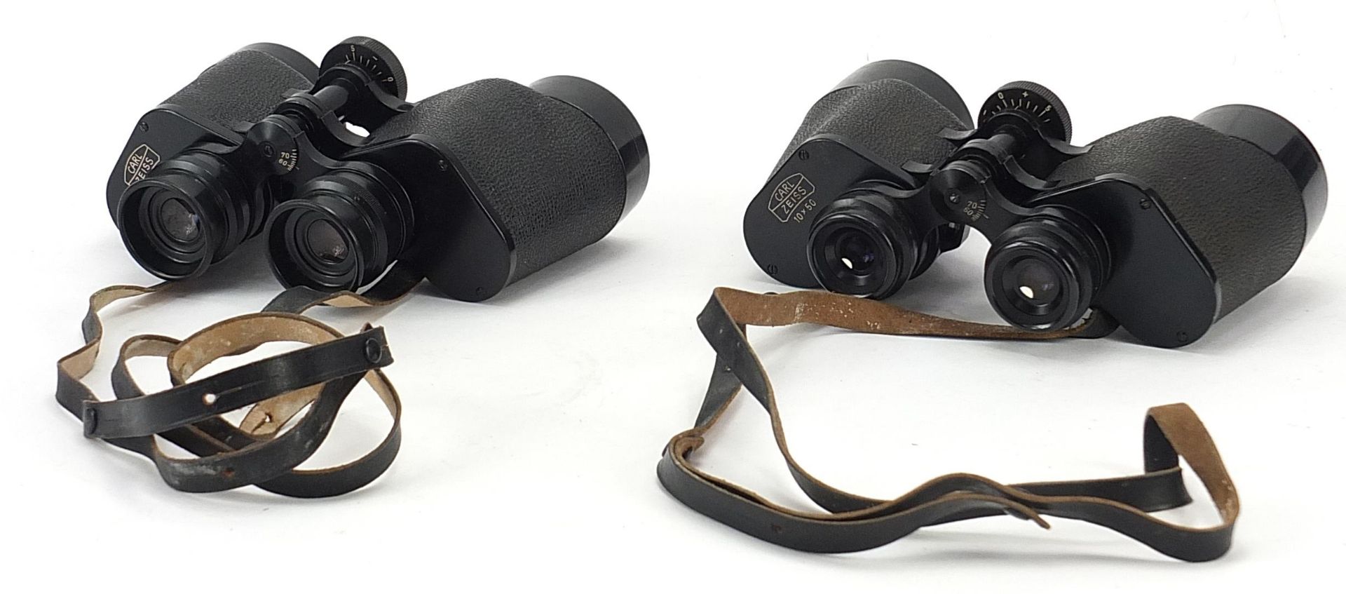 Two pairs of Carl Zeiss Jena binoculars with cases comprising 8 x 50 B and 10 x 50 - Image 3 of 5