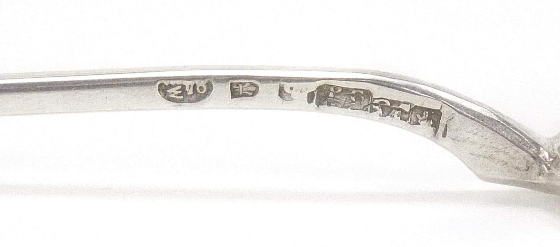 Russian silver niello work spoon, impressed Russian marks, 13.5cm in length, 20.4g - Image 3 of 3