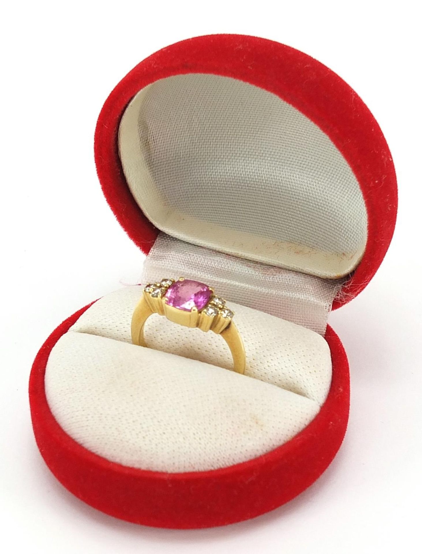 18ct gold ruby and diamond ring, size N, 4.9g - Image 4 of 5