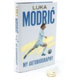 Signed Luka Modric autobiography and 2020-2021 European Championships Group D badge