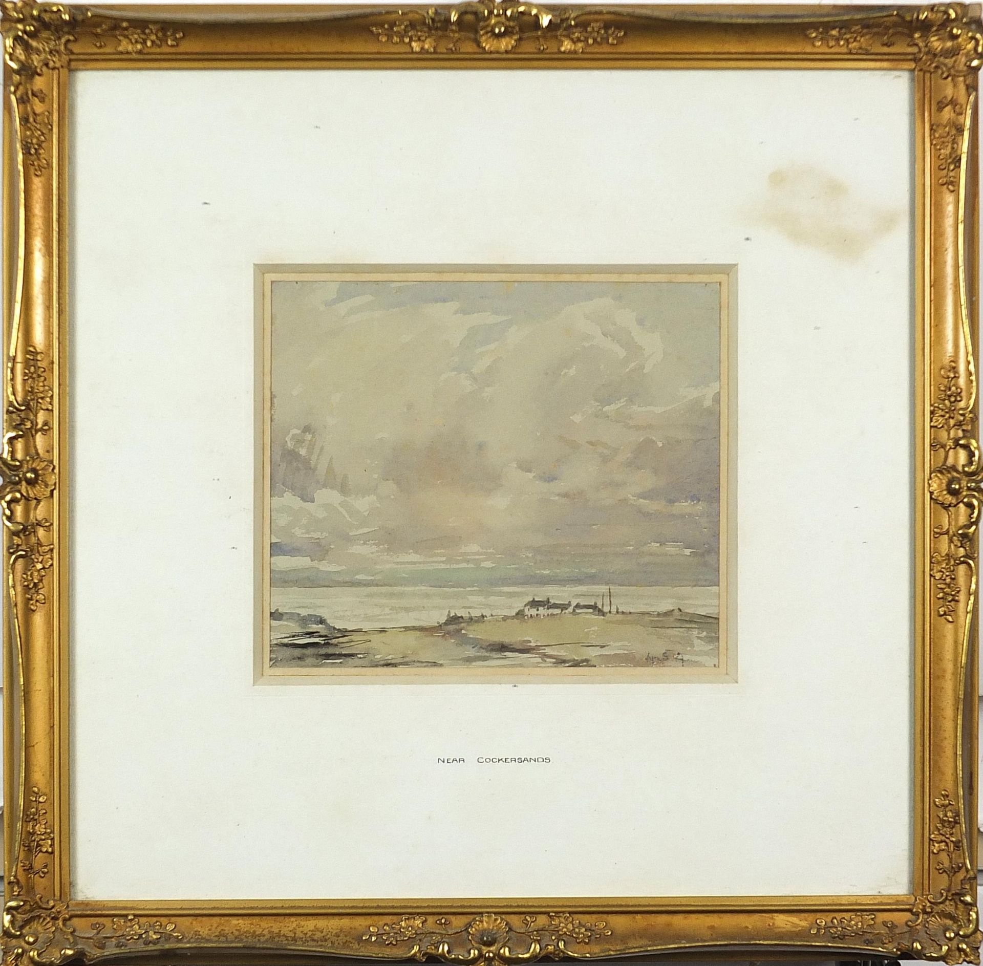 John Smith Atherton - Near Cocker Sands, early 20th century watercolour, mounted, framed and glazed, - Image 2 of 5