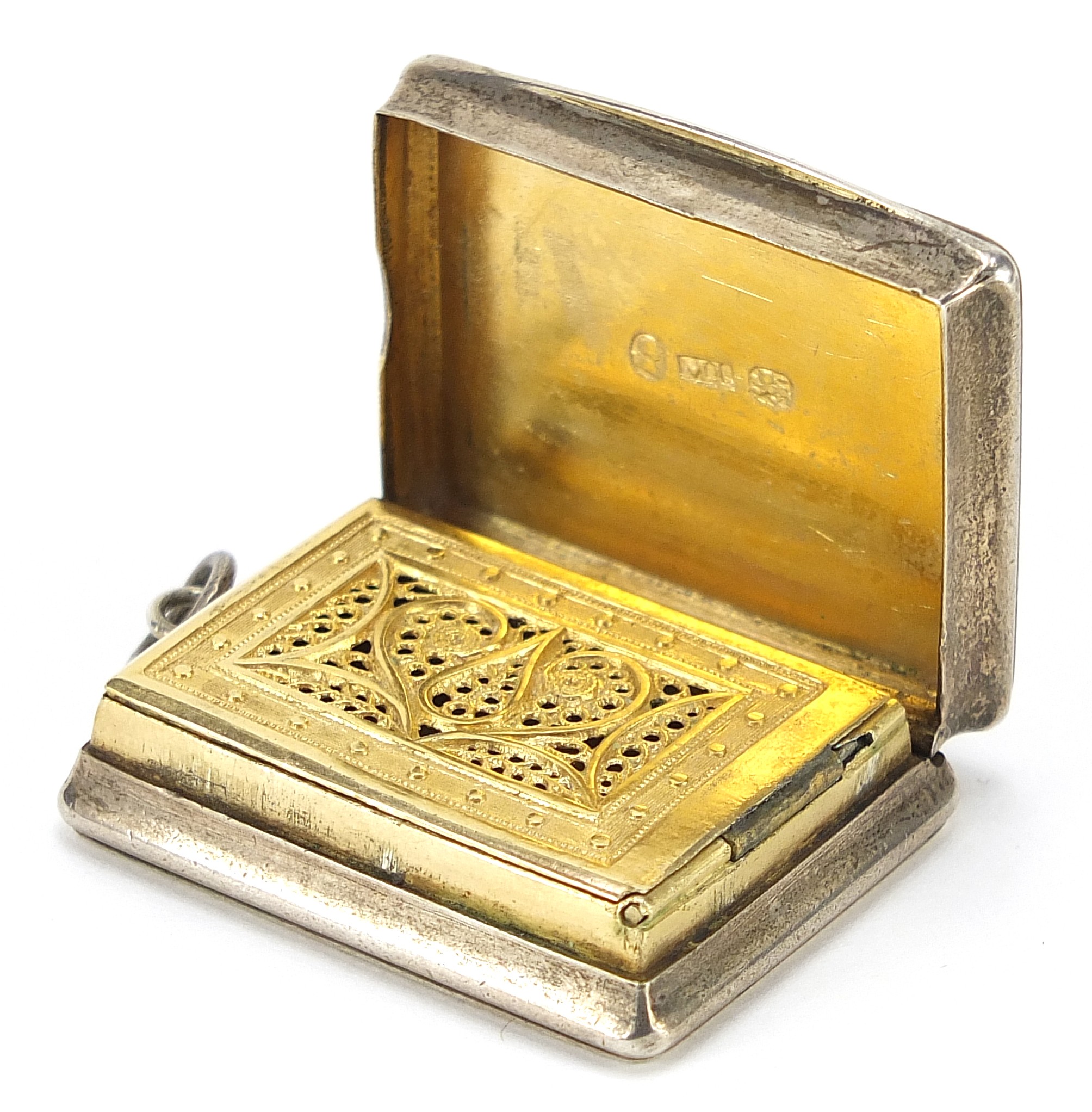 Matthew Linwood, George III silver vinaigrette with hinged lid and gilt interior, Birmingham 1811, - Image 2 of 7