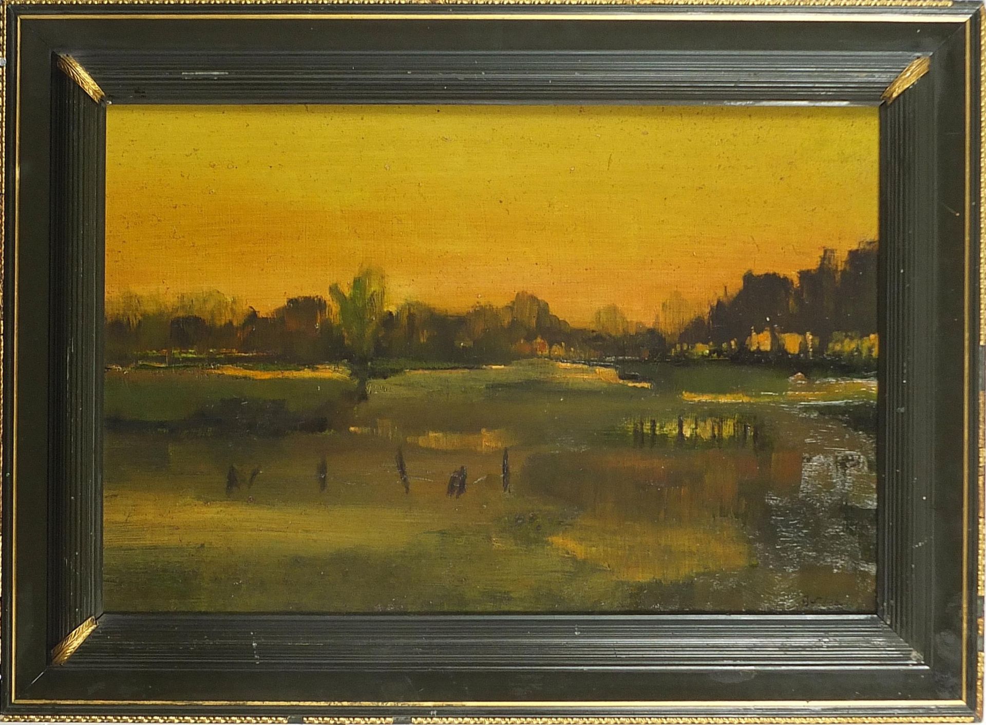 After Henryk Gotlib - Rural landscape, Polish school oil on board, mounted and framed, 50cm x 33cm - Image 2 of 4