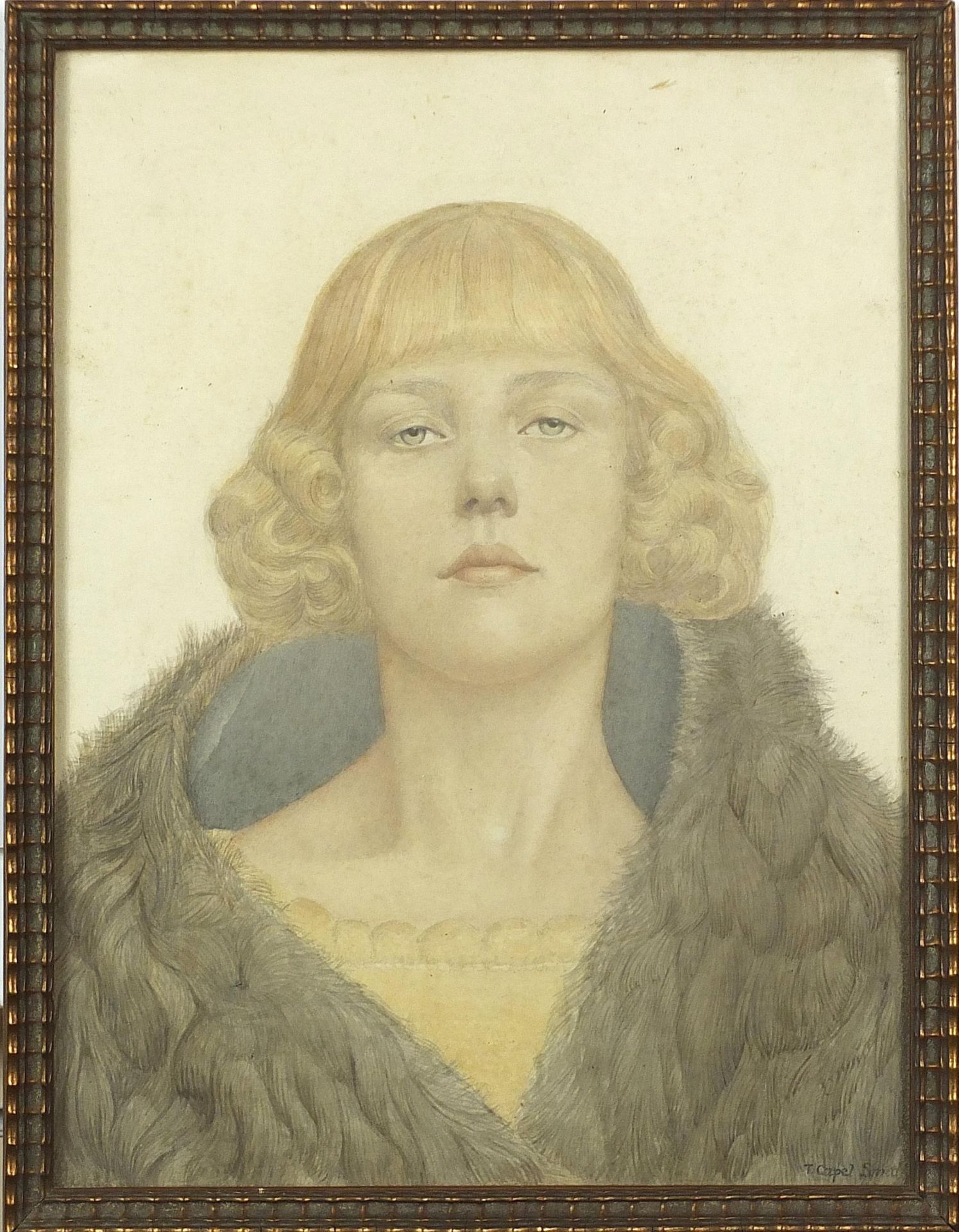 Thomas Capel Walton Smith - Head and shoulders portrait of an Art Nouveau female, early 20th century - Image 2 of 5
