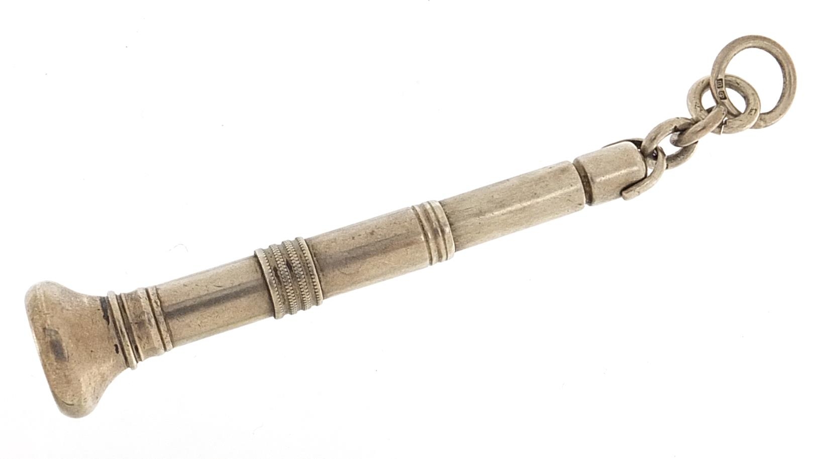 E Baker & Son, George V silver cigar pricker, Birmingham 1936, 7.5cm in length, 14.4g