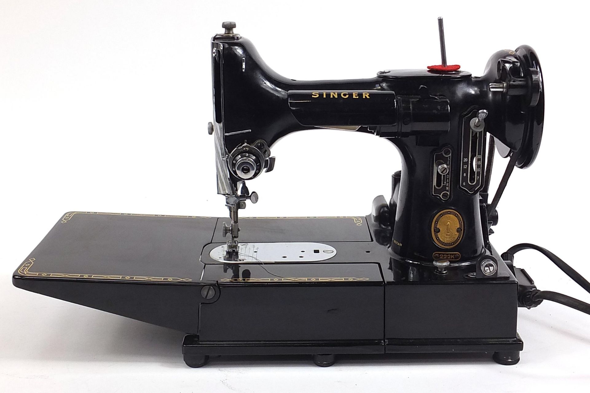 Singer electric sewing machine model 222K with case - Image 4 of 6