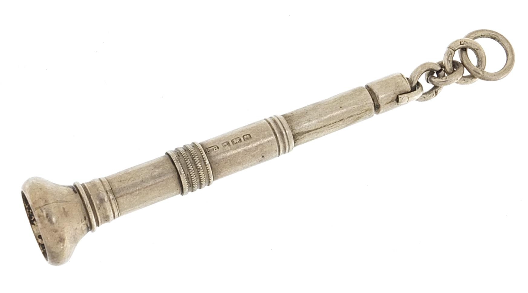 E Baker & Son, George V silver cigar pricker, Birmingham 1936, 7.5cm in length, 14.4g - Image 2 of 3