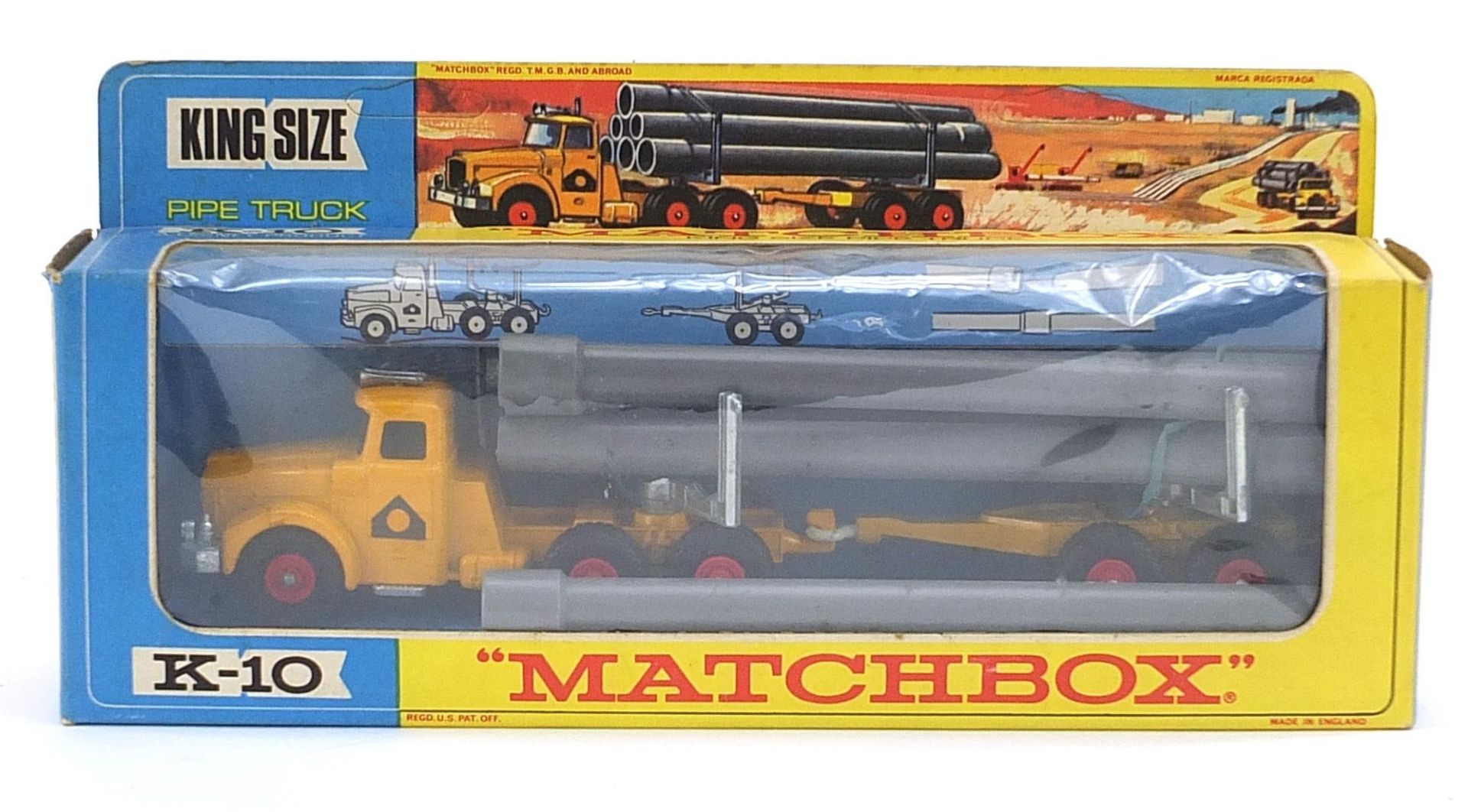 Matchbox diecast king size pipe truck with box, K-10