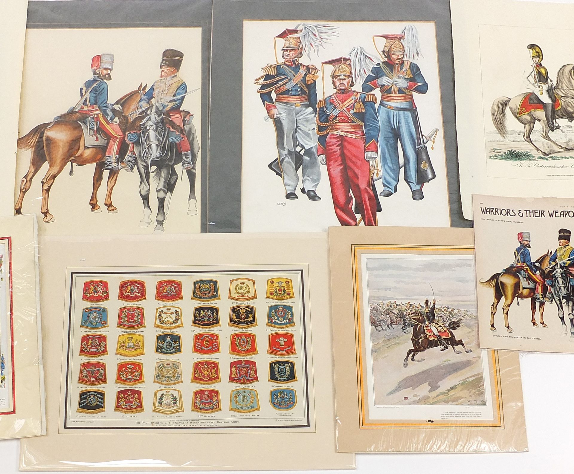 Soldiers in military dress, drum banners and soldiers on horseback, collection of military - Image 3 of 4