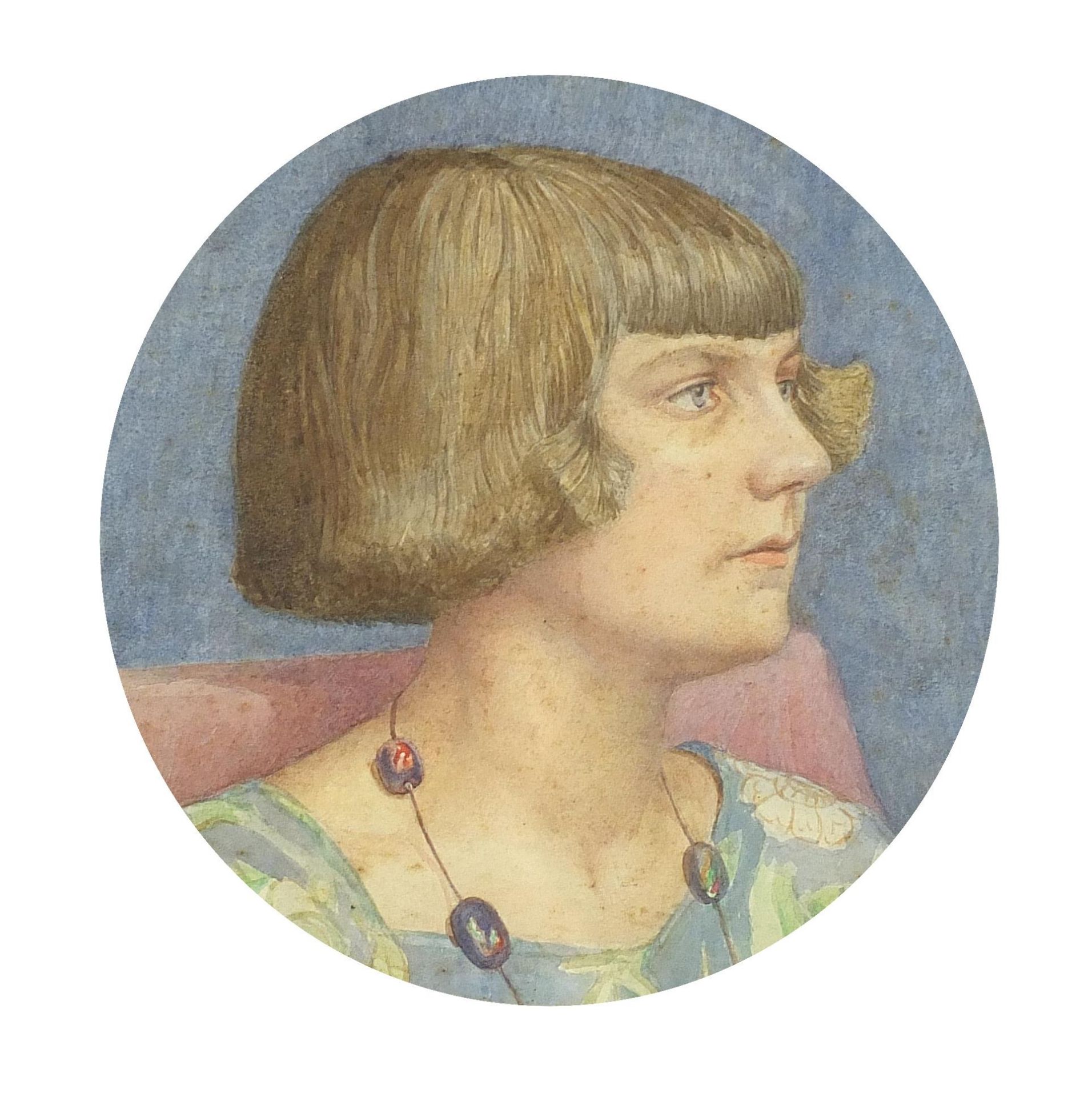 Thomas Capel Walton Smith - Head and shoulders portrait of a female, early 20th century oval