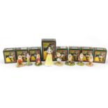 Royal Doulton Snow White & The Seven Dwarfs with boxes, the largest 15cm high