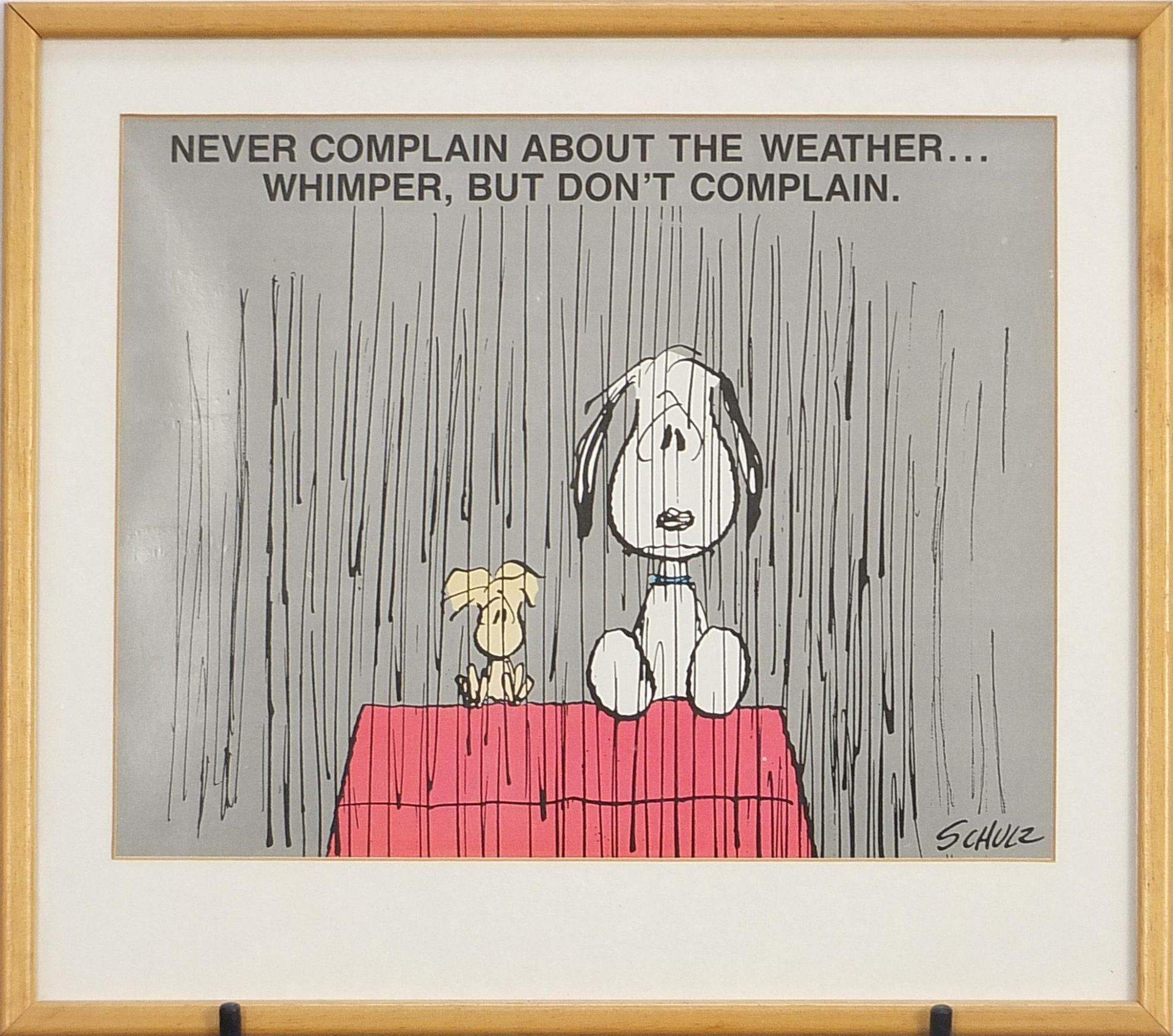 Schulz - Never Complain about the Weather ... Whimper, but don't Complain, print mounted and framed, - Image 2 of 4