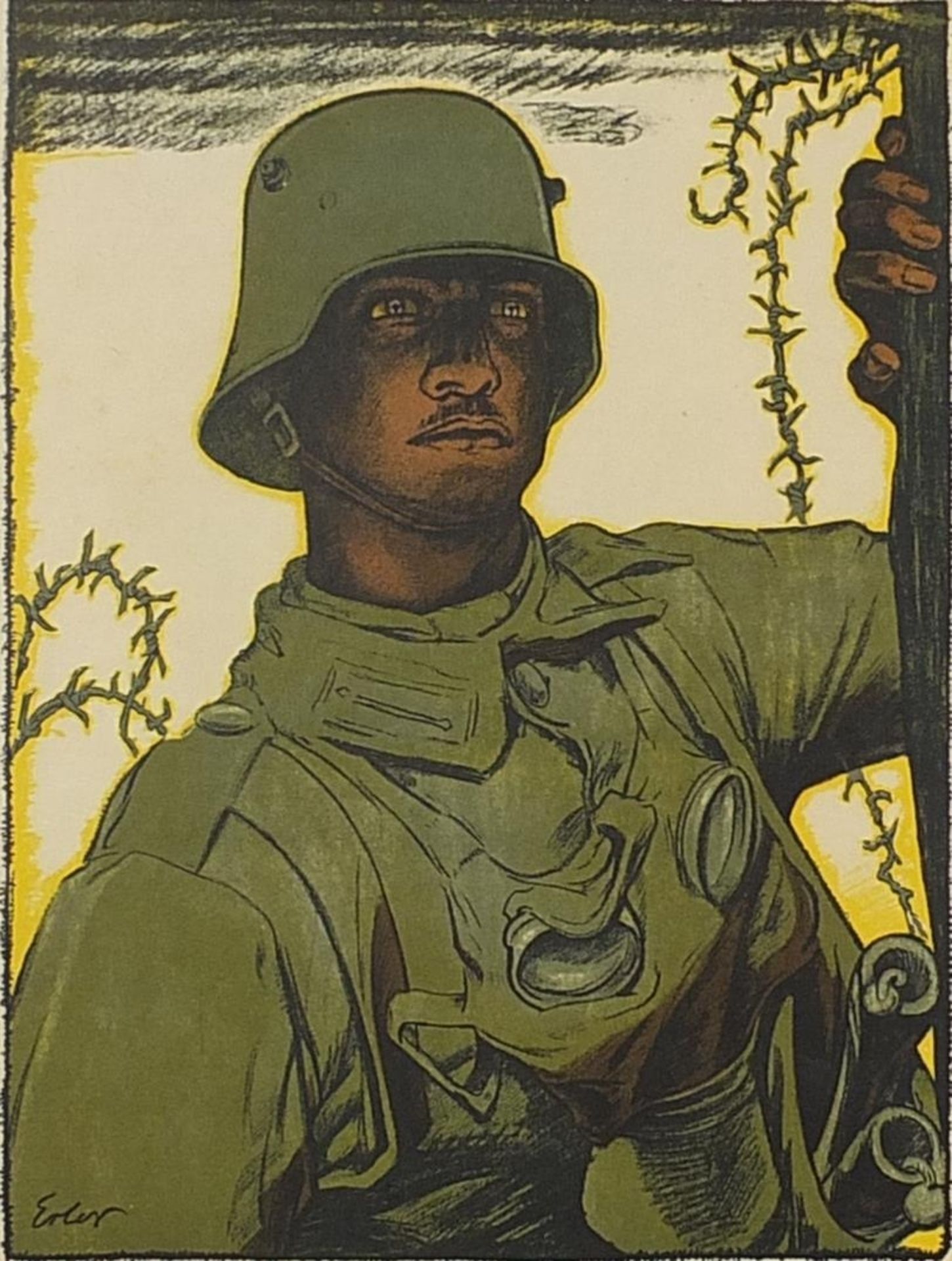 German soldier, Military interest propaganda print on board, printed by Her Majesty's Stationery - Image 2 of 4