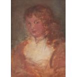 Manner of Thomas Gainsborough - Portrait of a lady, oil on paper laid on board, framed and glazed,