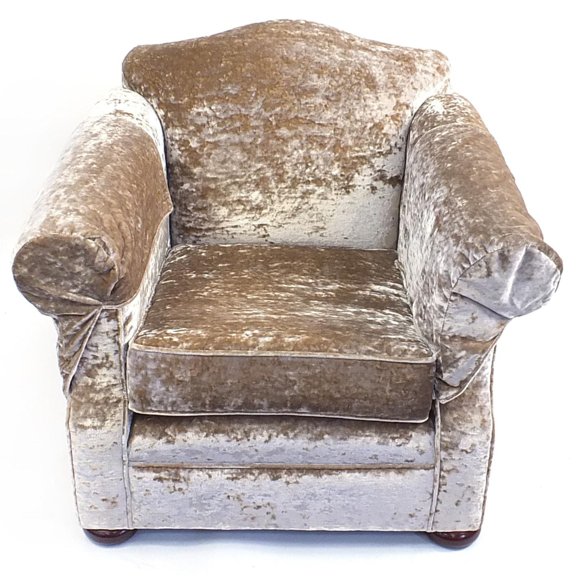 Deep plush velour armchair, 86cm H x 96cm W x 96cm D, the seat 48cm H x 56cm W x 66cm D - Bild 2 aus 3