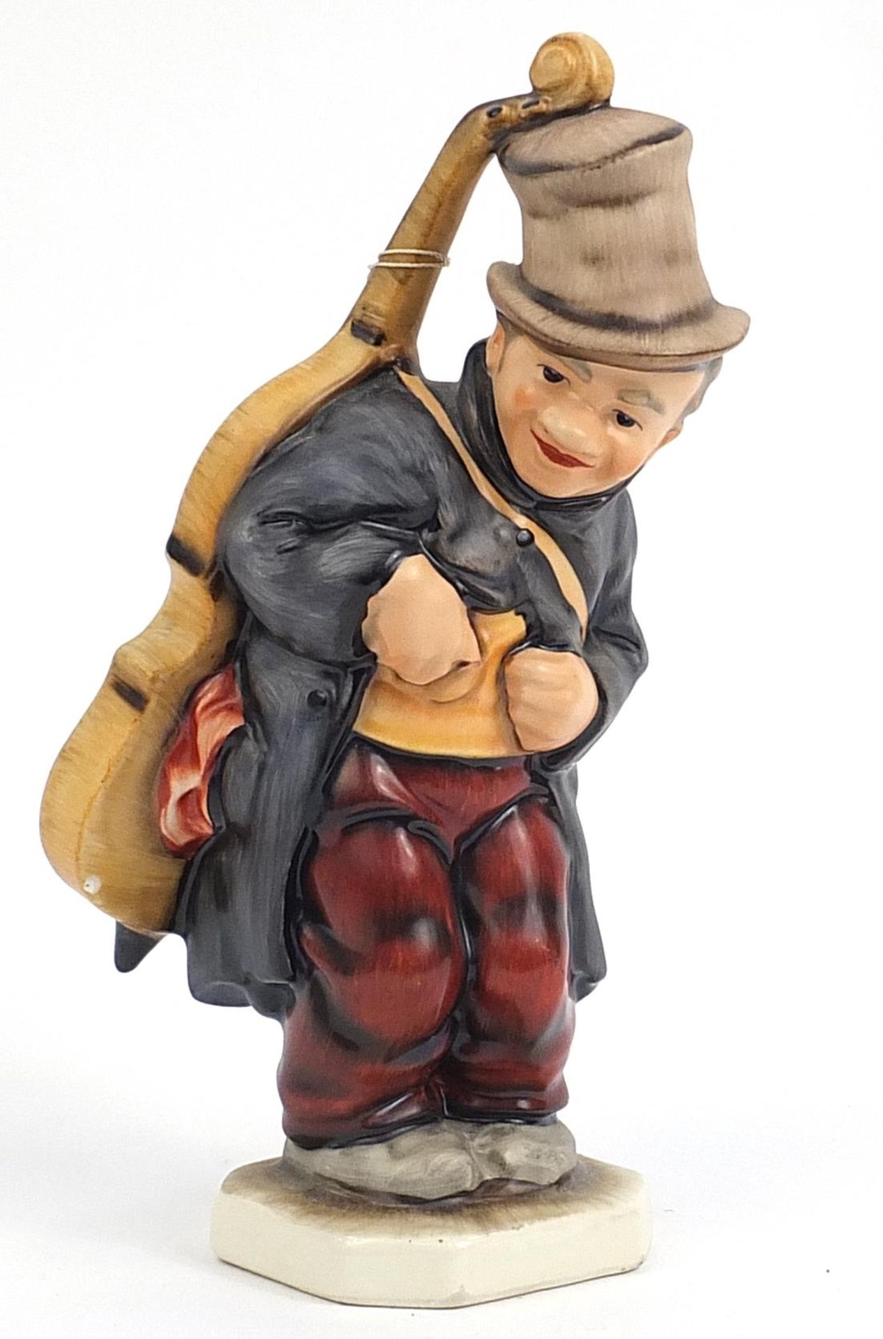 Large Fridel Austrian hand painted pottery model of a cello player, 28cm high