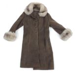 Real sheepskin ladies coat, size 14/16