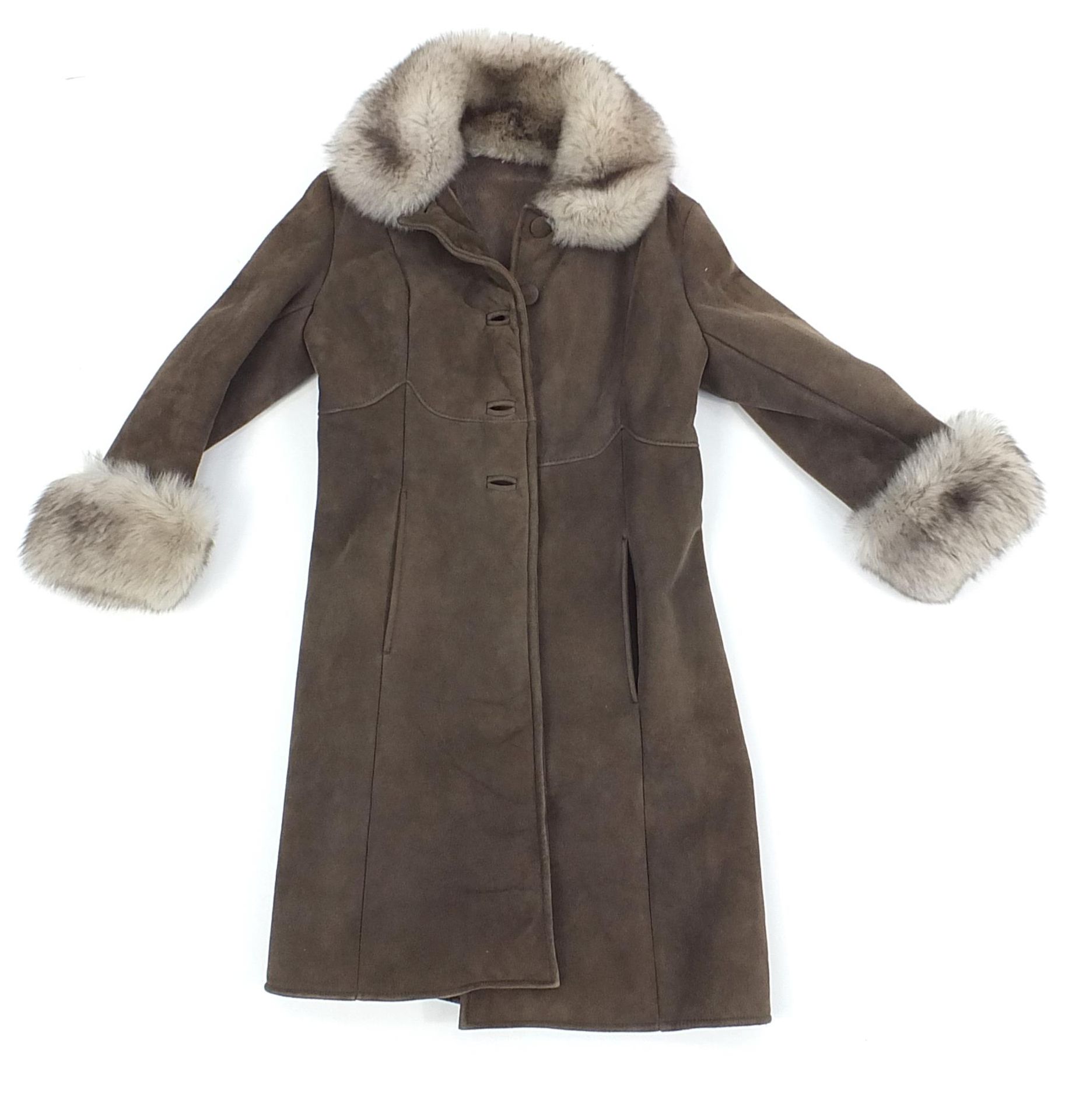 Real sheepskin ladies coat, size 14/16