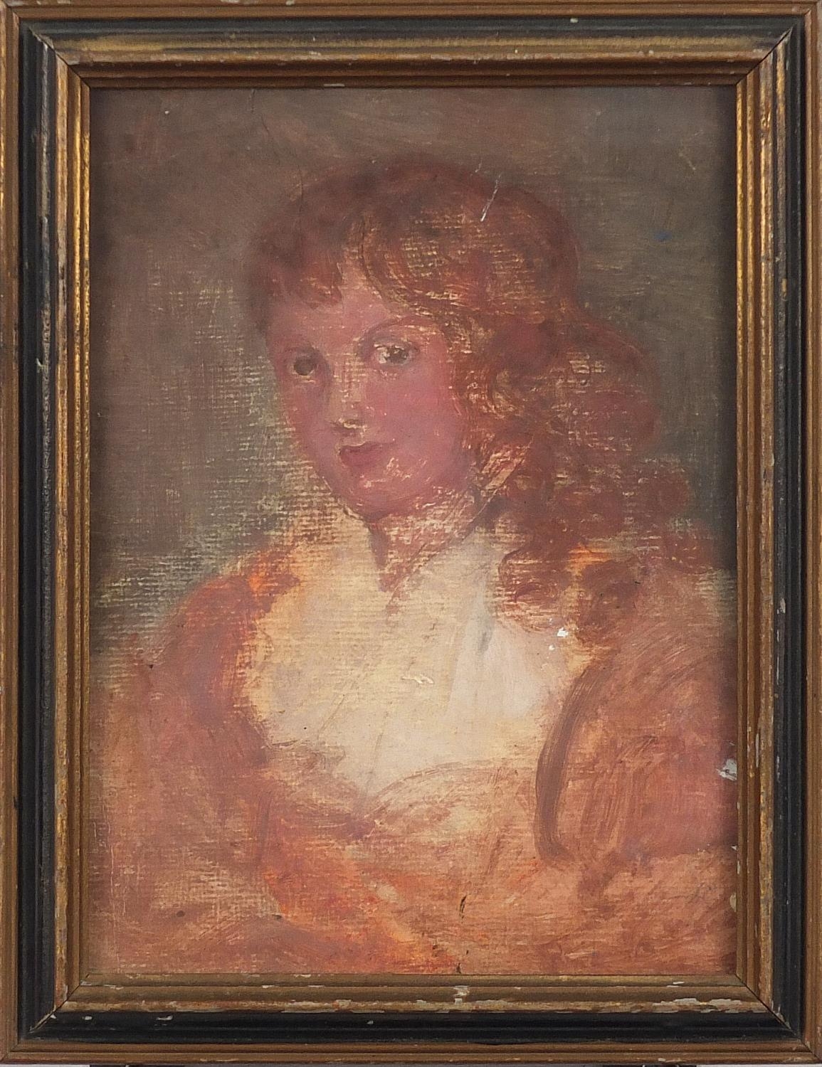 Manner of Thomas Gainsborough - Portrait of a lady, oil on paper laid on board, framed and glazed, - Image 4 of 6