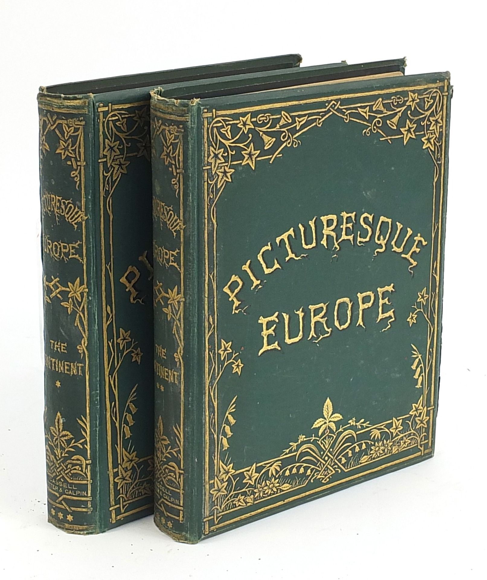 Two volumes of Picturesque Europe with Illustrations on Steel and Wood by Cassell, Petter and