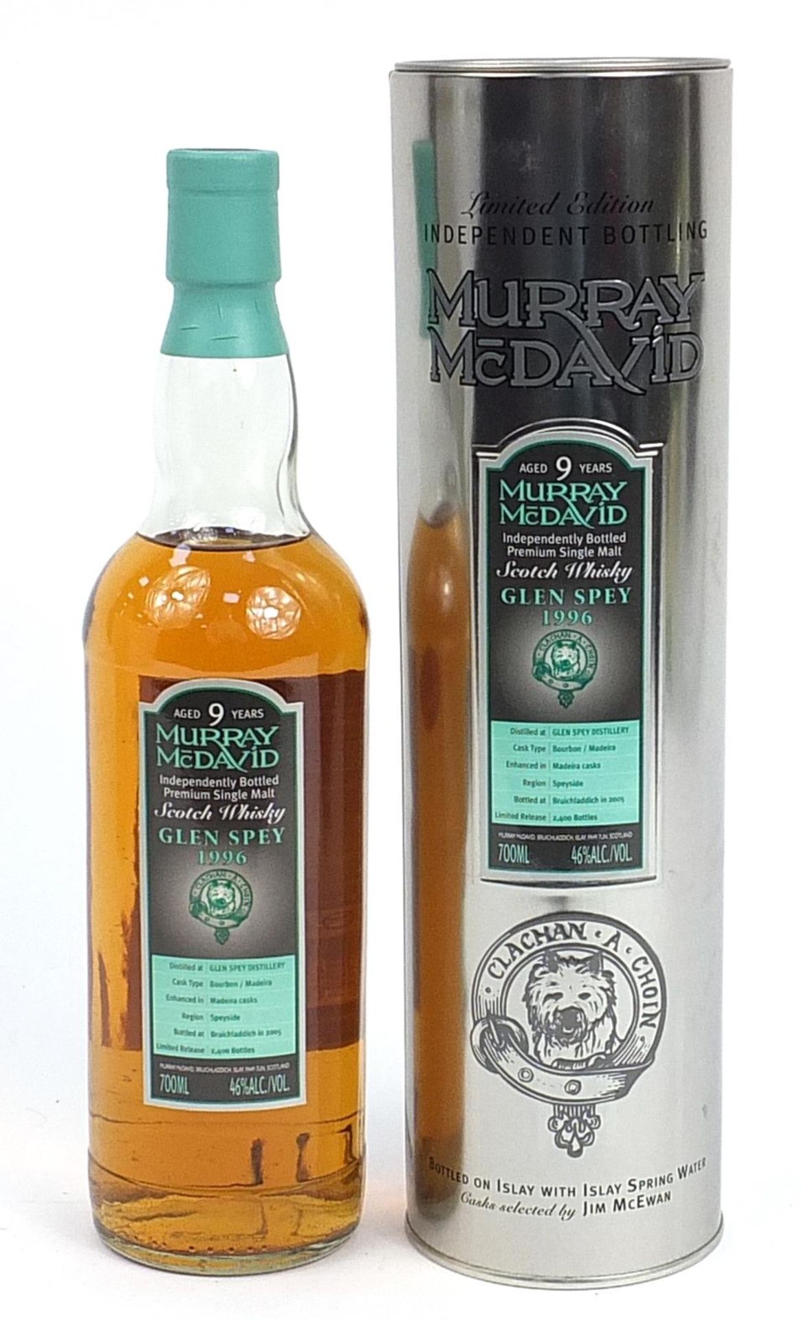 Bottle of limited edition Murray McDavid whiskey aged 9 years