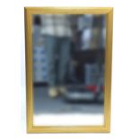 Rectangular gilt framed wall mirror with bevelled glass, 96cm x 64cm