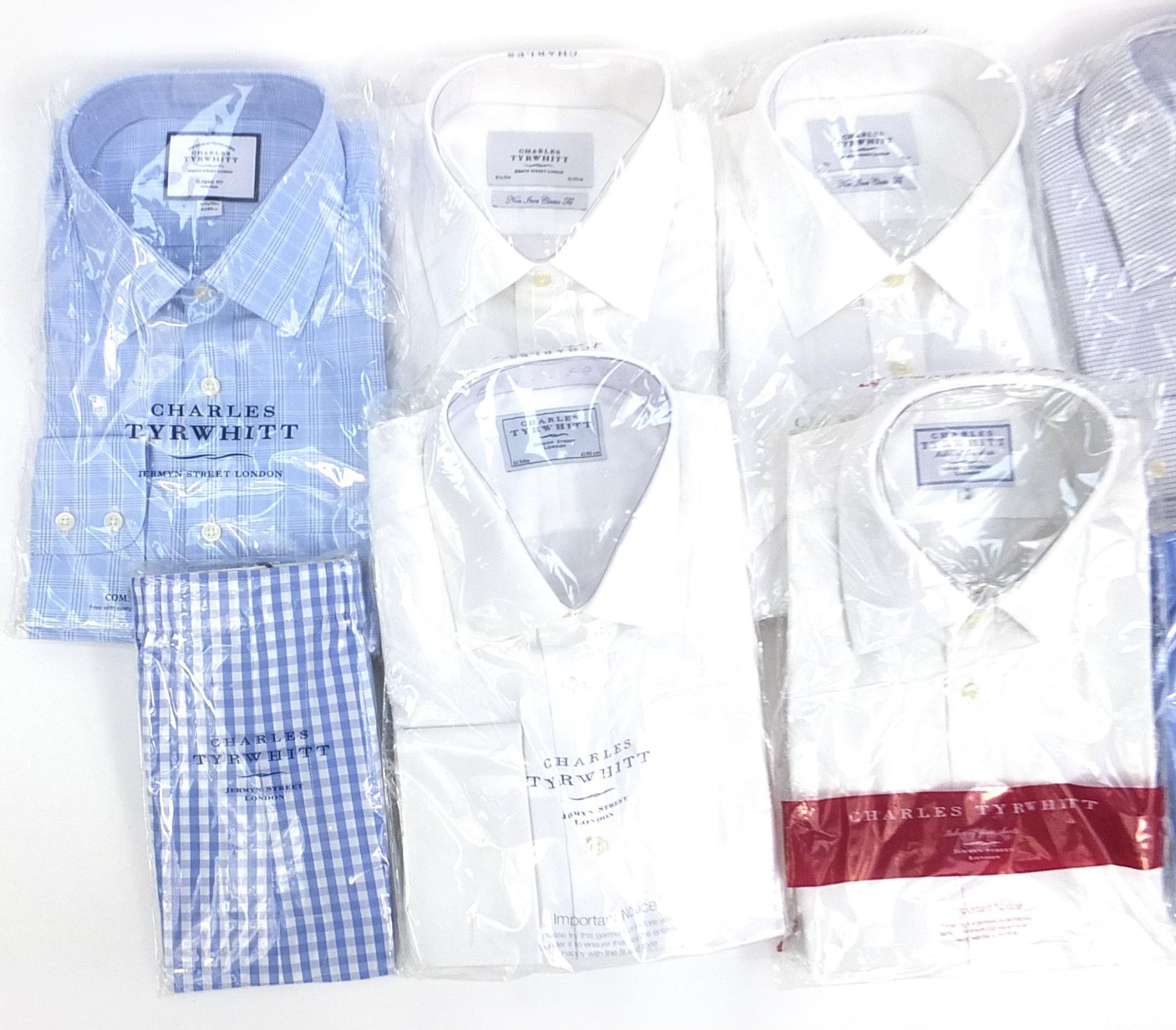 Assorted Charles Tyrwhitt Jermyn Street London unopened shirts including 16 and 16 1/2 and two pairs - Bild 2 aus 3