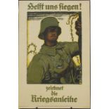 German soldier, Military interest propaganda print on board, printed by Her Majesty's Stationery