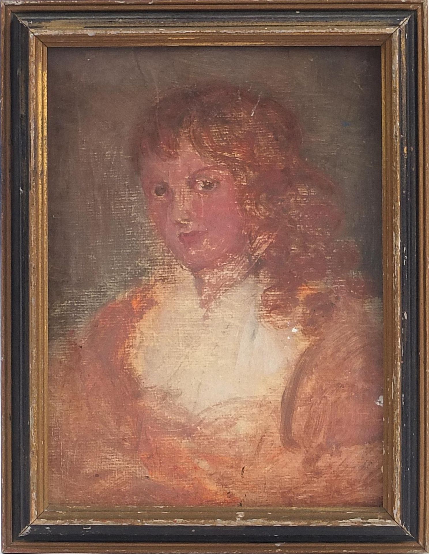 Manner of Thomas Gainsborough - Portrait of a lady, oil on paper laid on board, framed and glazed, - Image 3 of 6