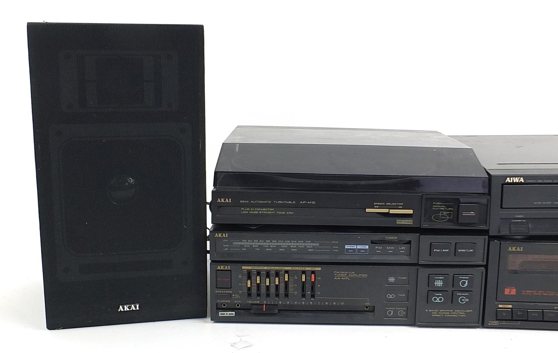 Akai stereo system including seperate cassette recorder, tuner, radio record deck and Aiwa digital - Image 2 of 3
