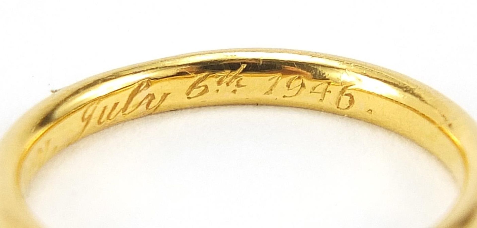 22ct gold wedding band, London 1945, size J, 2.4g - this lot is sold without buyer's premium - Image 5 of 5