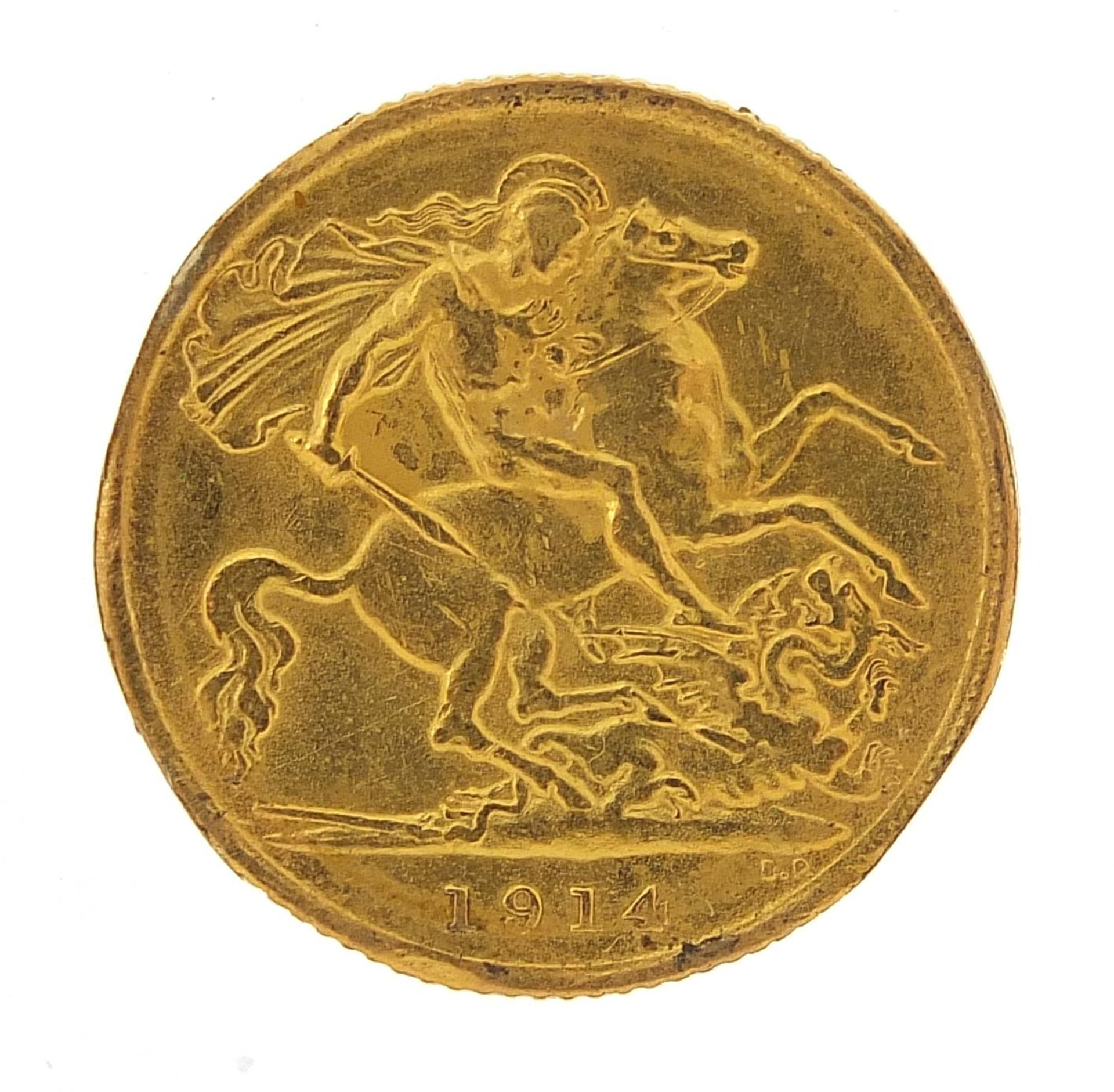 George V 1914 gold half sovereign - this lot is sold without buyer's premium
