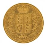 Queen Victoria Young Head 1860 shield back gold sovereign - this lot is sold without buyer's premium