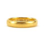 22ct gold wedding band, London 1962, size O/P, 5.5g - this lot is sold without buyer's premium