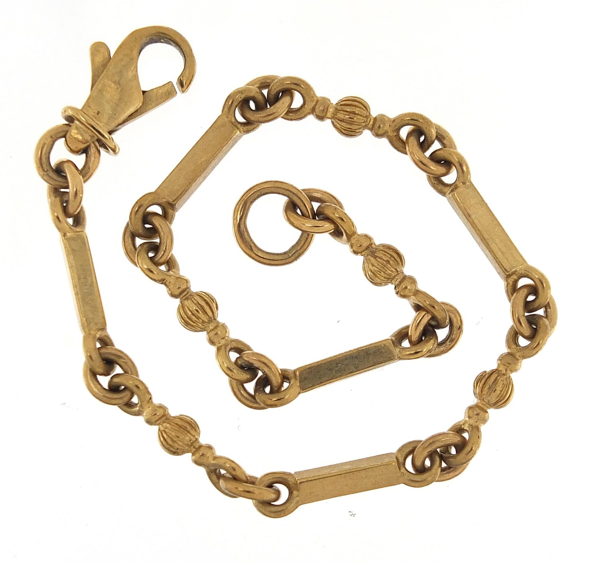 9ct gold fancy link bracelet, 18.5cm in length, 10.4g - this lot is sold without buyer's premium - Image 3 of 4