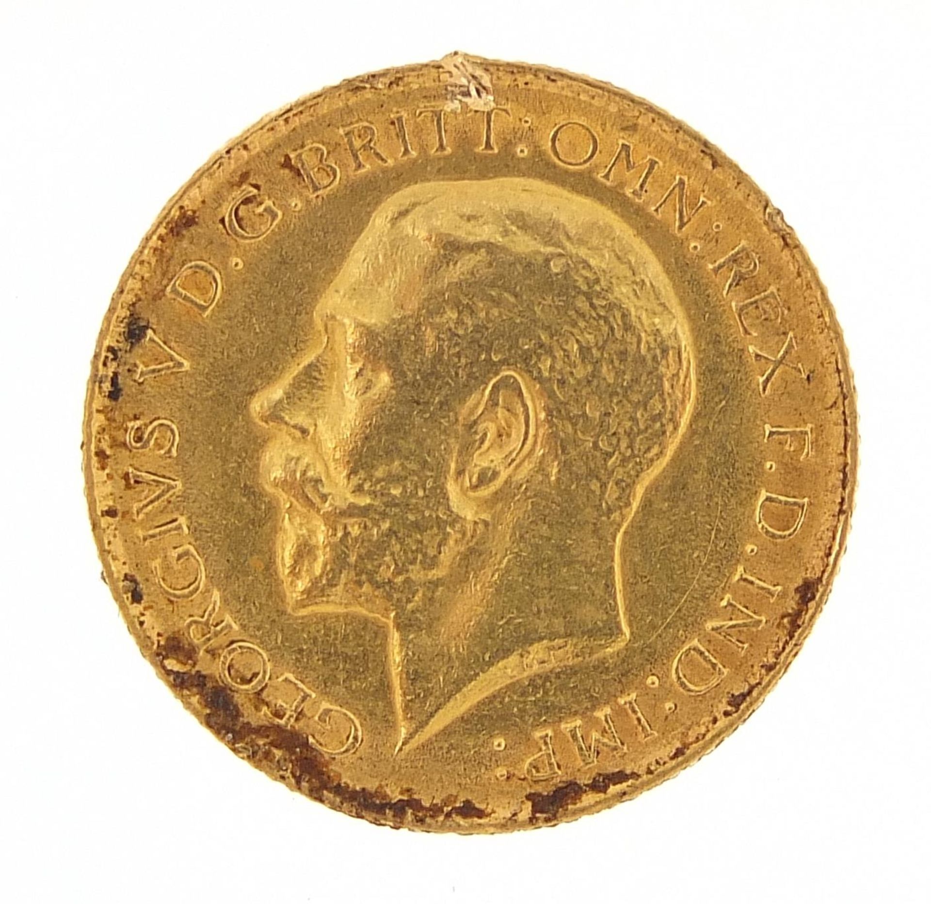 George V 1914 gold half sovereign - this lot is sold without buyer's premium - Bild 2 aus 3