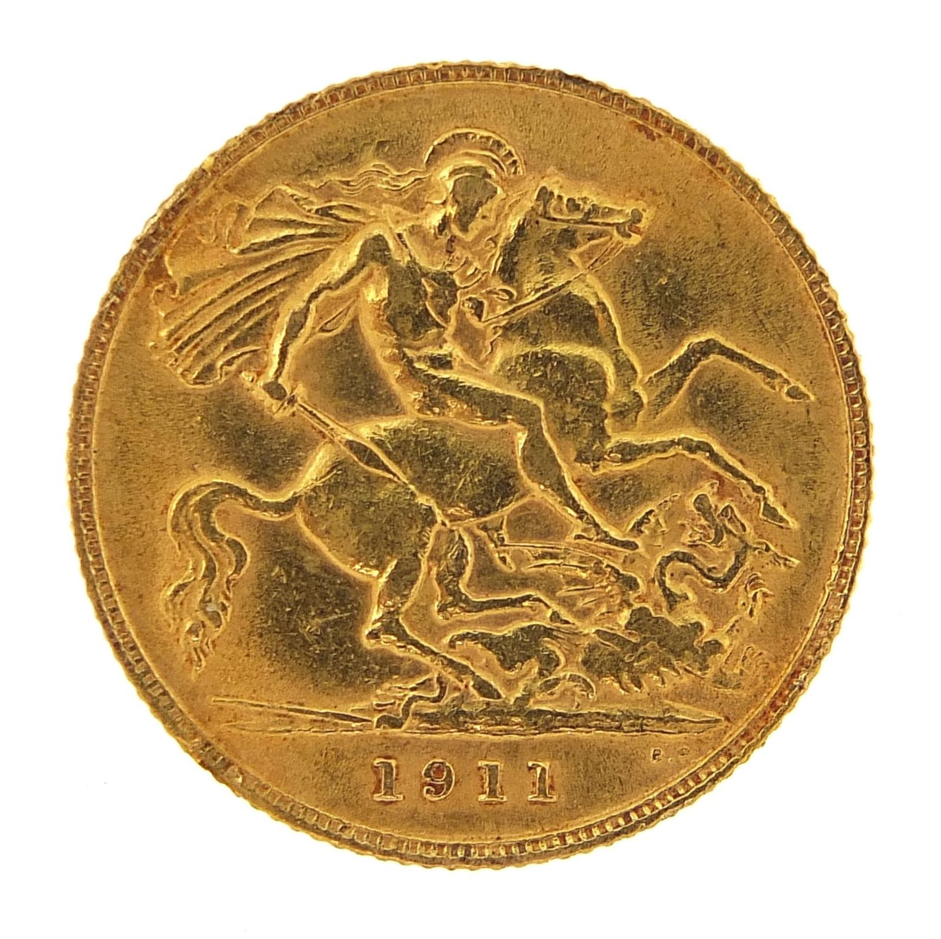 George V 1911 gold half sovereign - this lot is sold without buyer's premium