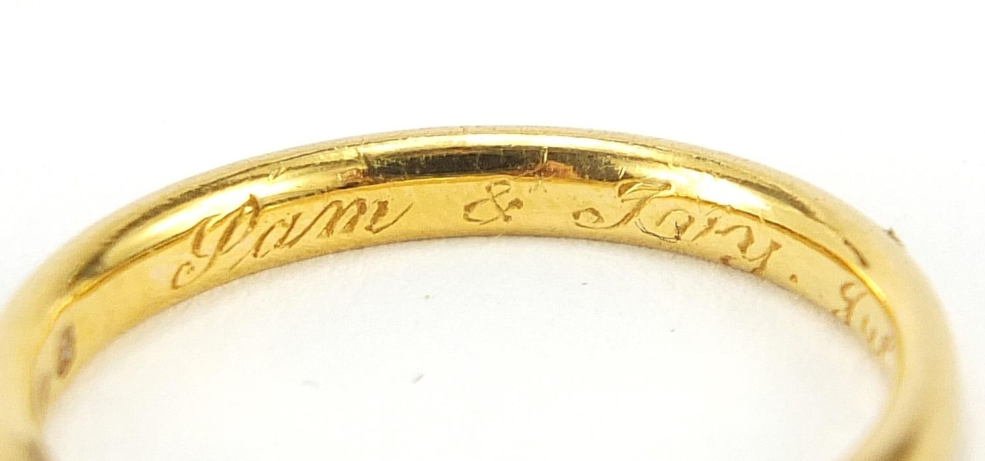 22ct gold wedding band, London 1945, size J, 2.4g - this lot is sold without buyer's premium - Image 4 of 5