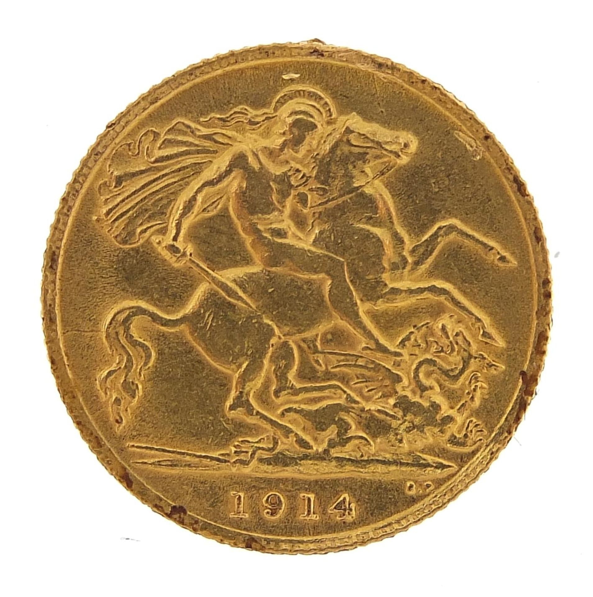 George V 1914 gold half sovereign - this lot is sold without buyer's premium